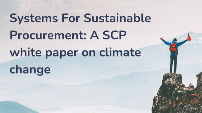 Systems For Sustainable Procurement: A SCP white paper on climate change
